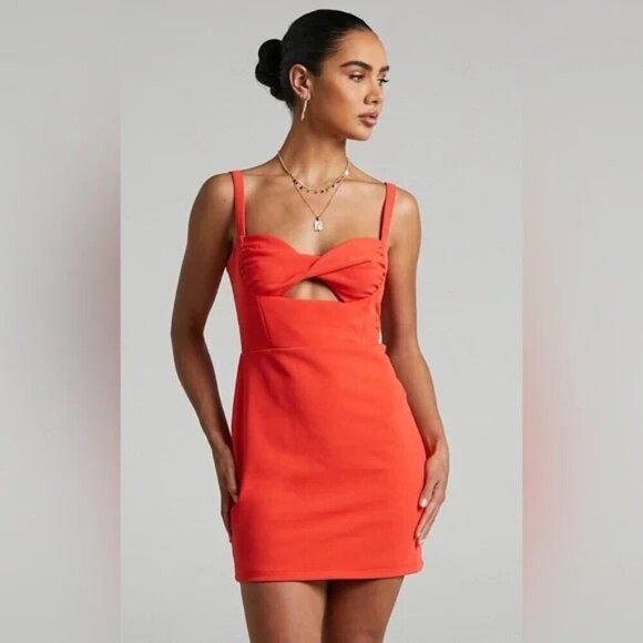 Runaway The Label Dresses & Skirts - Runaway Womens Solace Mini Dress In Fire Red With Cut Out Size 6 US
